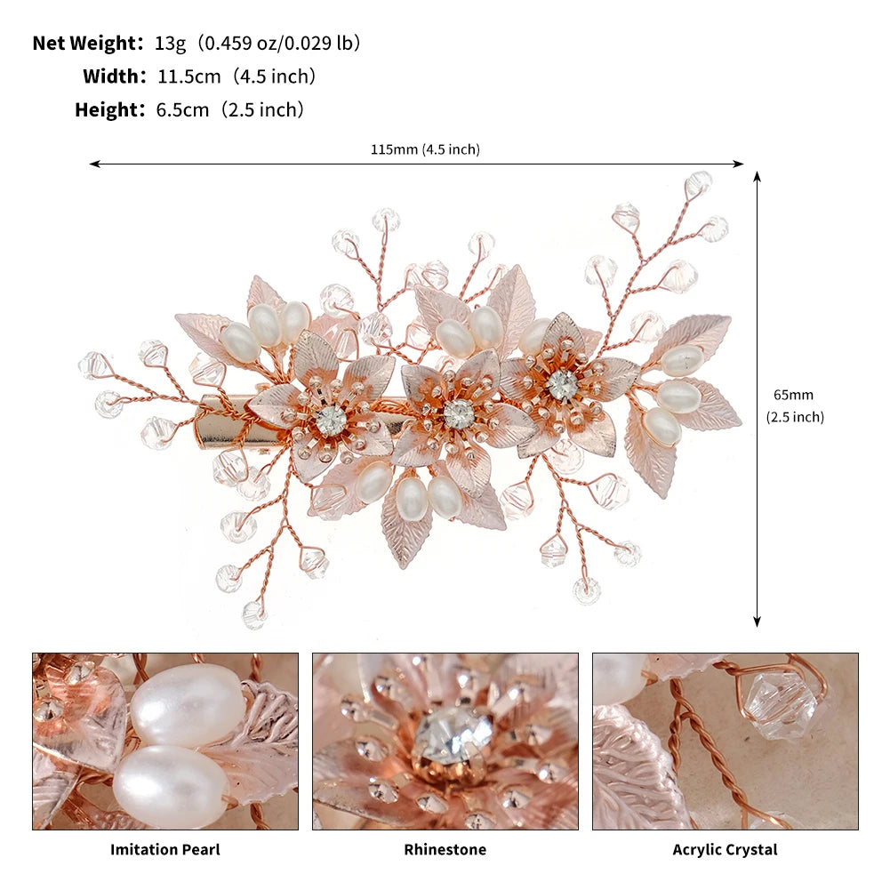 Pearl Flower Bridal Hair Comb for Women