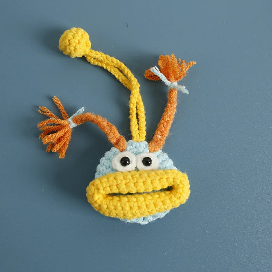 Funny Fruit Sausage Mouth Crochet Keychain Key Holder