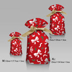 Merry Christmas Candy Bag Santa Gift Bag Snowflake Drawstring Bag Christmas Decorations for Home New Year 2022 Noel Presents