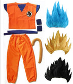 Halloween Costumes  Adult  Z Clothes Party Suit Goku Cosplay Costumes Top/Pant/Belt/Tail/wrister/Wig