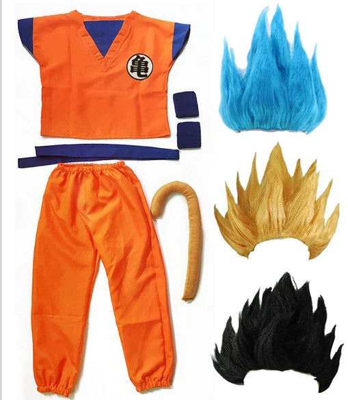 Halloween Costumes  Adult  Z Clothes Party Suit Goku Cosplay Costumes Top/Pant/Belt/Tail/wrister/Wig