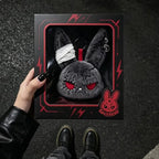 Hot Gothic Bunny Plush Keychain RabbitBag Charm with Bandage Desian Kawaii Key Ring Pendant Car Bag Ornament  Gift To