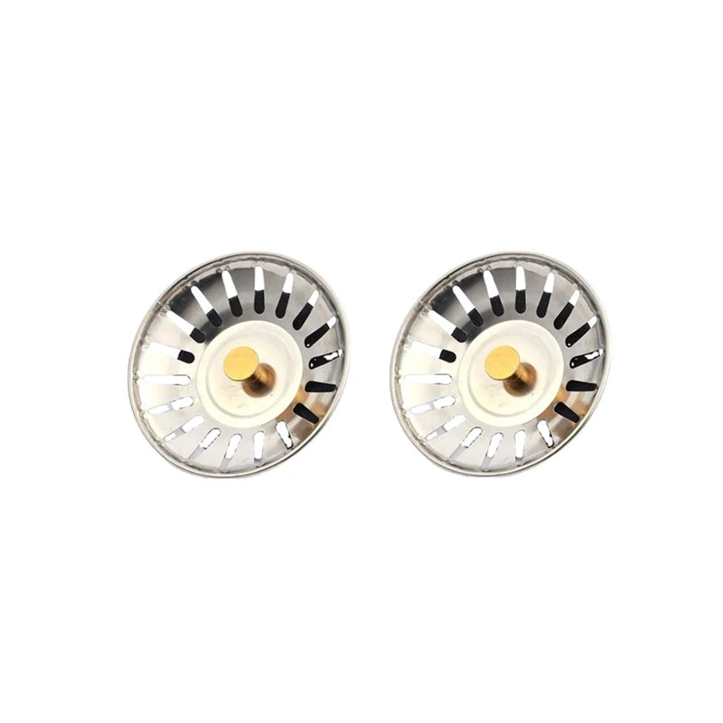 2PCS Kitchen Sink Strainer Stopper – Reusable Drain Filter & Waste Plug Set