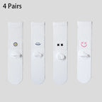 4 Pairs Men's Cotton Work Socks Long Running Breathable Ankle Crew Socks Casual Socks for Men Cycling Socks