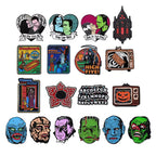 Halloween Horror Movie Collection Enamel Pin Thrilling Mask Film Figure Brooches Lapel Badge Punk Jewelry Gifts For Kids Friends