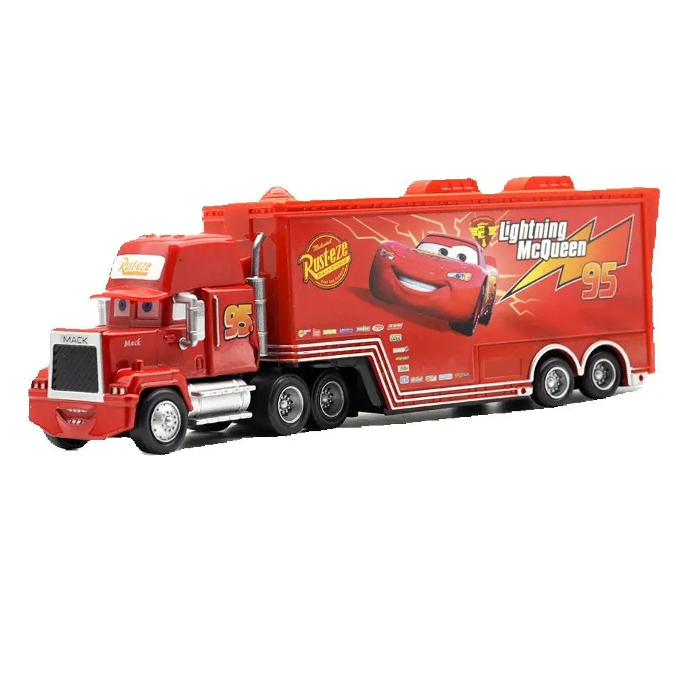 Disney Pixar Cars Toys Lightning McQueen Jackson Diecast Vehicle King Mike Uncle 1:43 Truck Trailer Model Toy Gifts