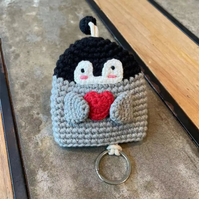 Cartoon Dog Key Case Handwoven Key Organizer Pouch