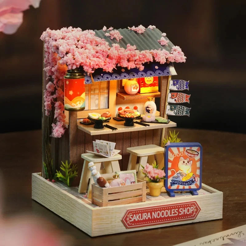 Wooden Miniature Doll House DIY 3D Puzzle Building Kit