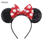 Embroidered Sequin Ears Bow Headband for Women & Girls