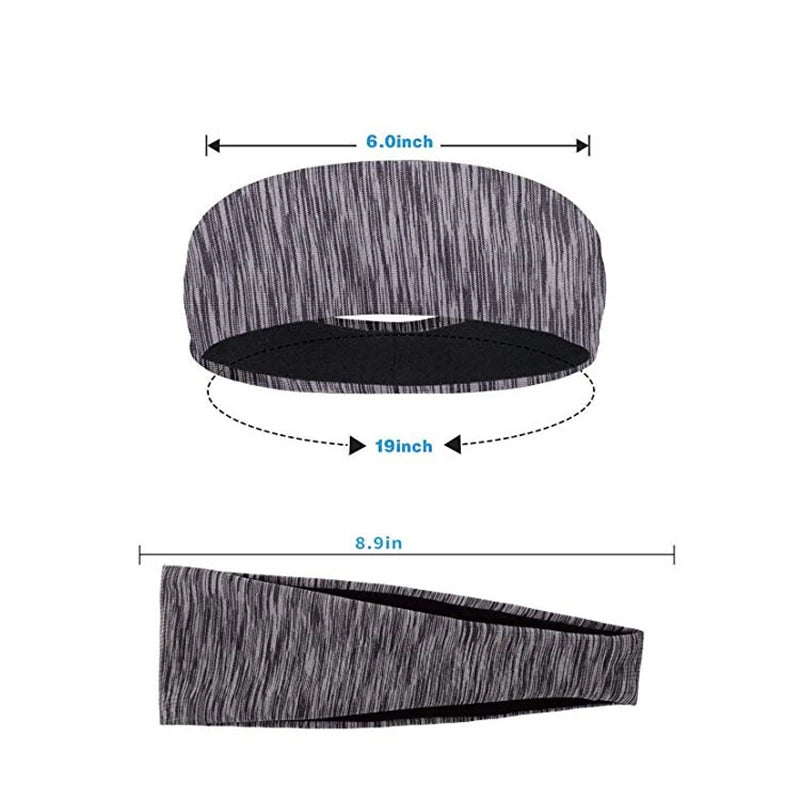 3 Pack Moisture Wicking Sports Headbands for Men & Women