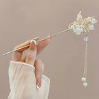 Elegant Chinese Style Floral Tassel Hair Stick for Women
