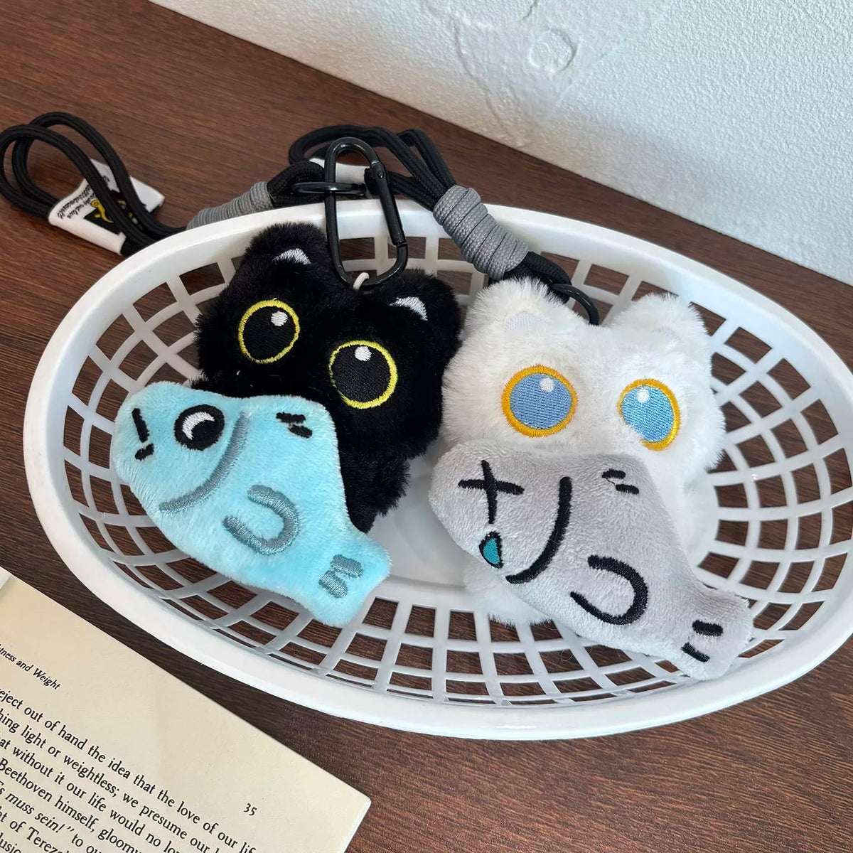 Cute Black Cat Plush Keychain Kawaii Bag Charm