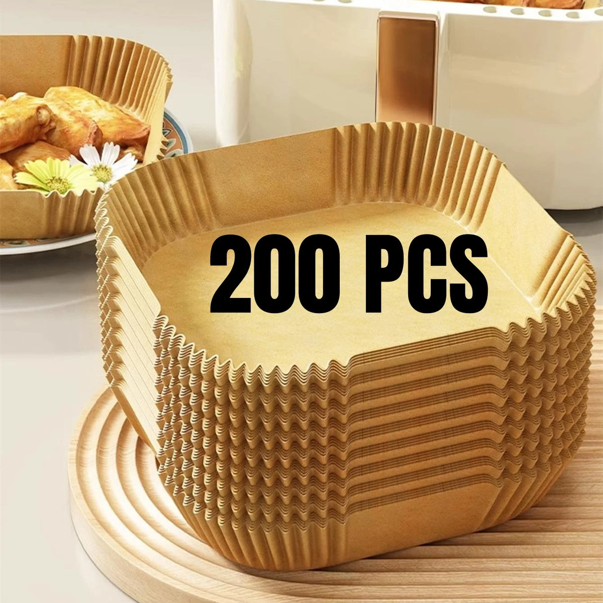 Disposable Air Fryer Paper Liners – Oil Proof Non-Stick Parchment Baking Paper