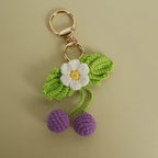 Cute Fruit Crochet Keychain Strawberry Cherry Bag Charm