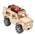 DIY STEM Science 3D Wooden Car & Boat Assembly Kit for Kids