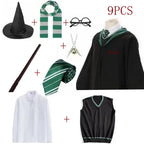 Potter Costume Robe Tie Cloak Scarf Wand Glasses Hermione Dress Flying Thief Accessories Sweater Halloween Cosplay Costume Gifts