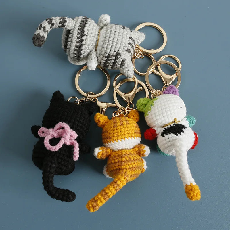 Exquisite Kitten Crochet Keychain Cute Cat Bag Charm
