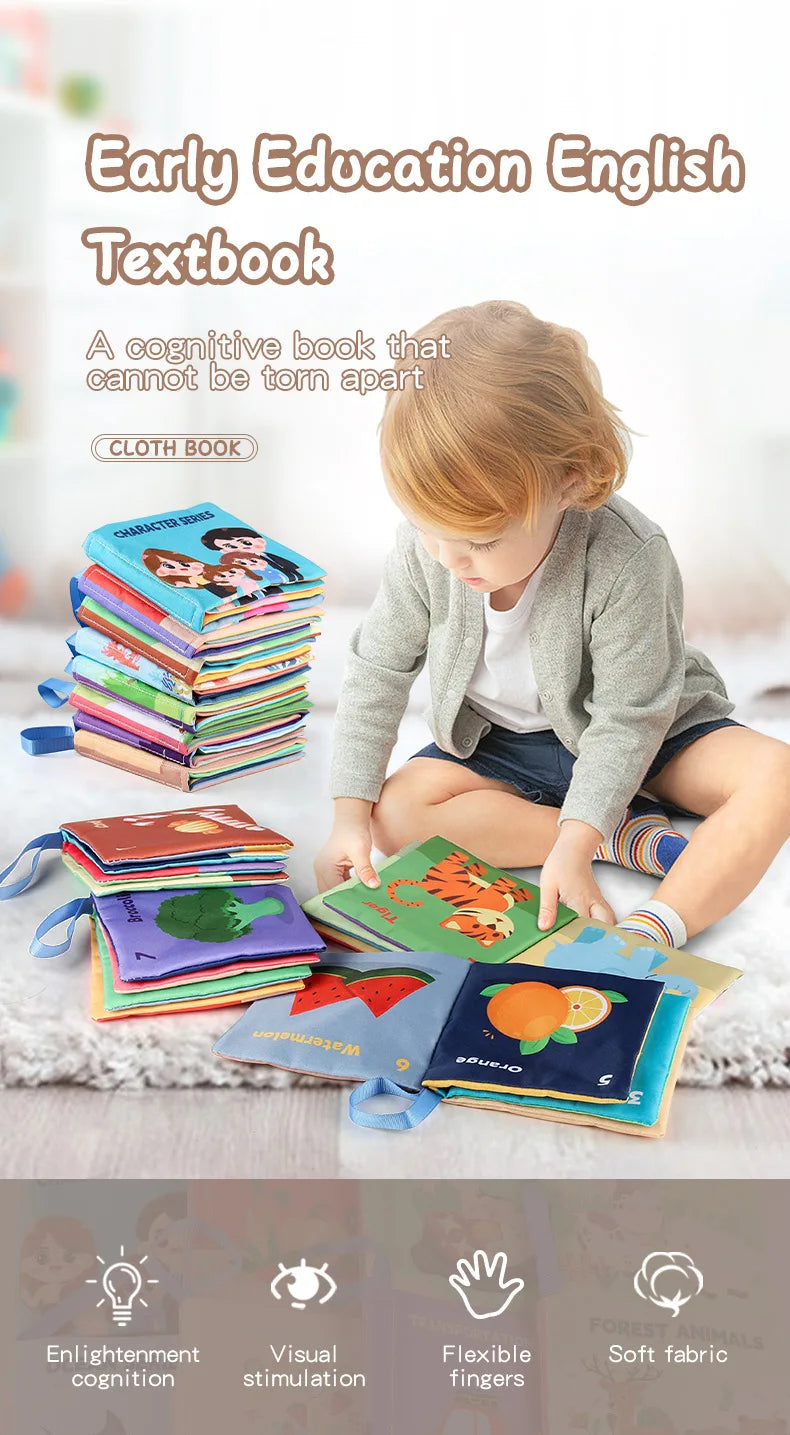 Soft 3D Touch & Feel Baby Cloth Book