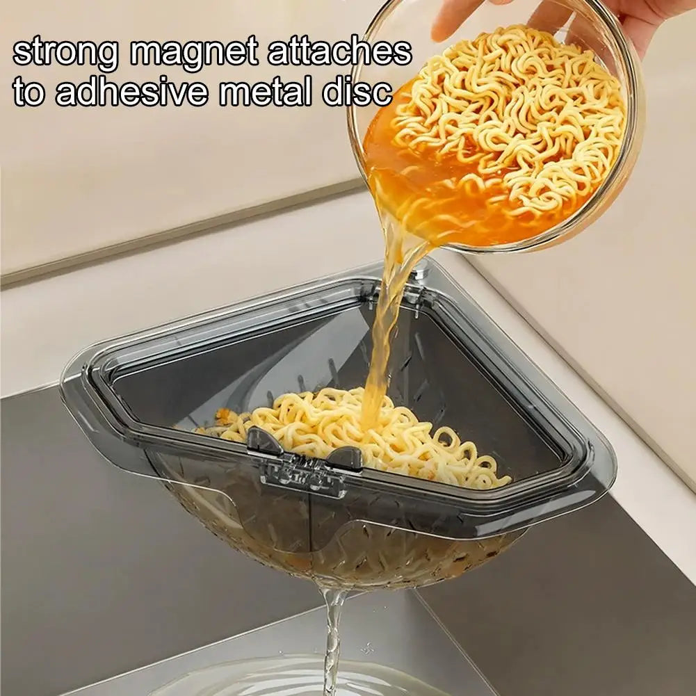 Magnetic Triangle Sink Strainer Basket – Kitchen Food Waste Filter
