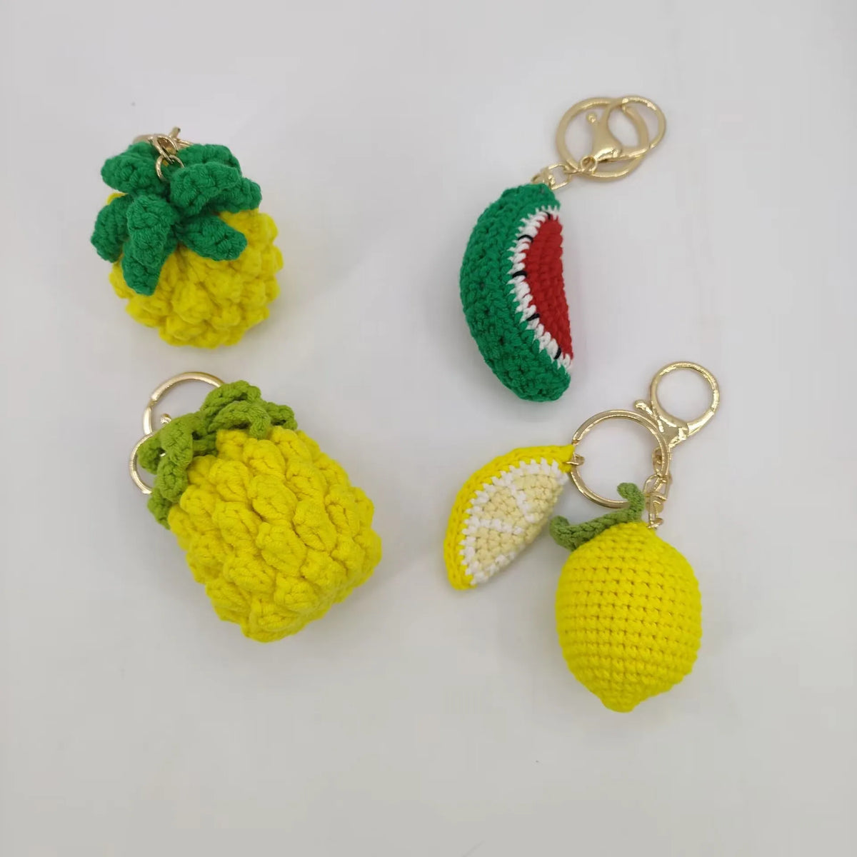 Cute Fruit Crochet Keychain Strawberry Cherry Bag Charm