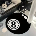 VIKAMA Black 8-Piece Billiards Carpet - Soft Fuzzy Living Room Floor Mat - Bedside Rug For Bedroom - Ideal For Soft Home Decor