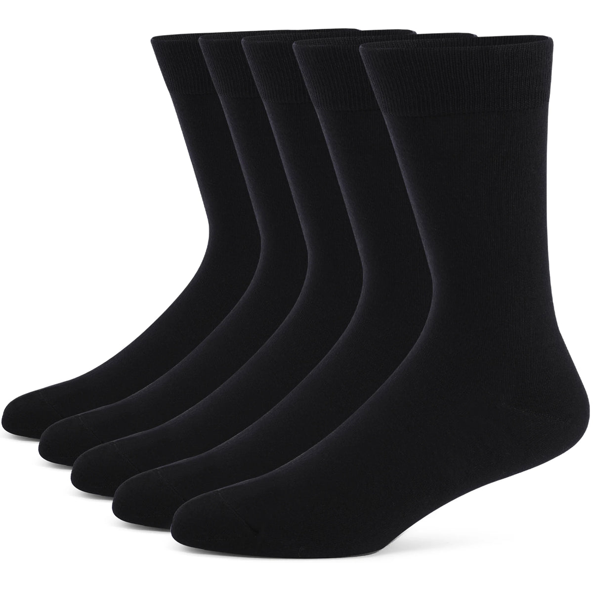 5 Pairs Mens Dress Socks Plus Large Size，High Quality Combed Cotton Crew Socks，Black Cool Argyle Breathable Casual Socks for Men