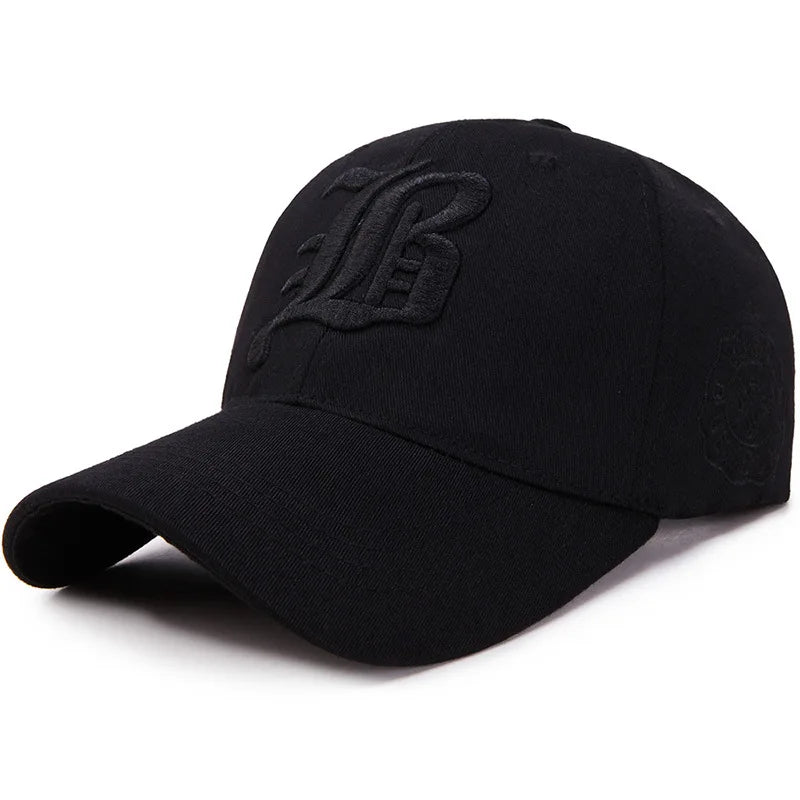 Embroidered Cotton Snapback Baseball Cap for Casual Outdoor Style