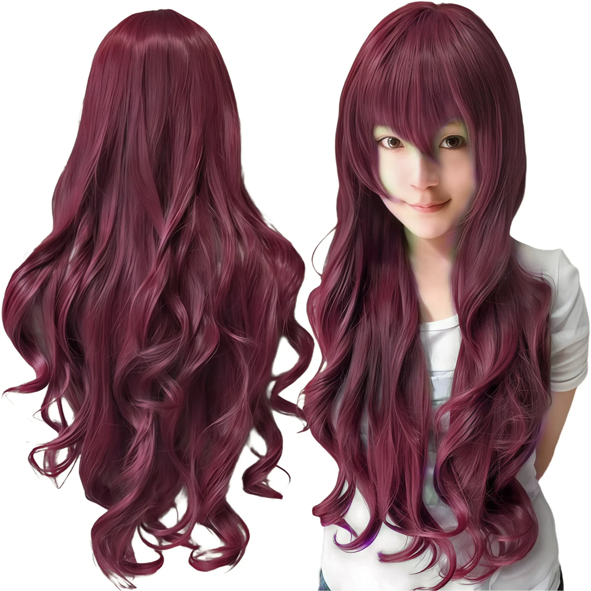 Synthetic Hair Pure White Lolita Long Cosplay Wig Curly Griffith Anime Wigs Halloween Inuyasha Costume Wig for Girl
