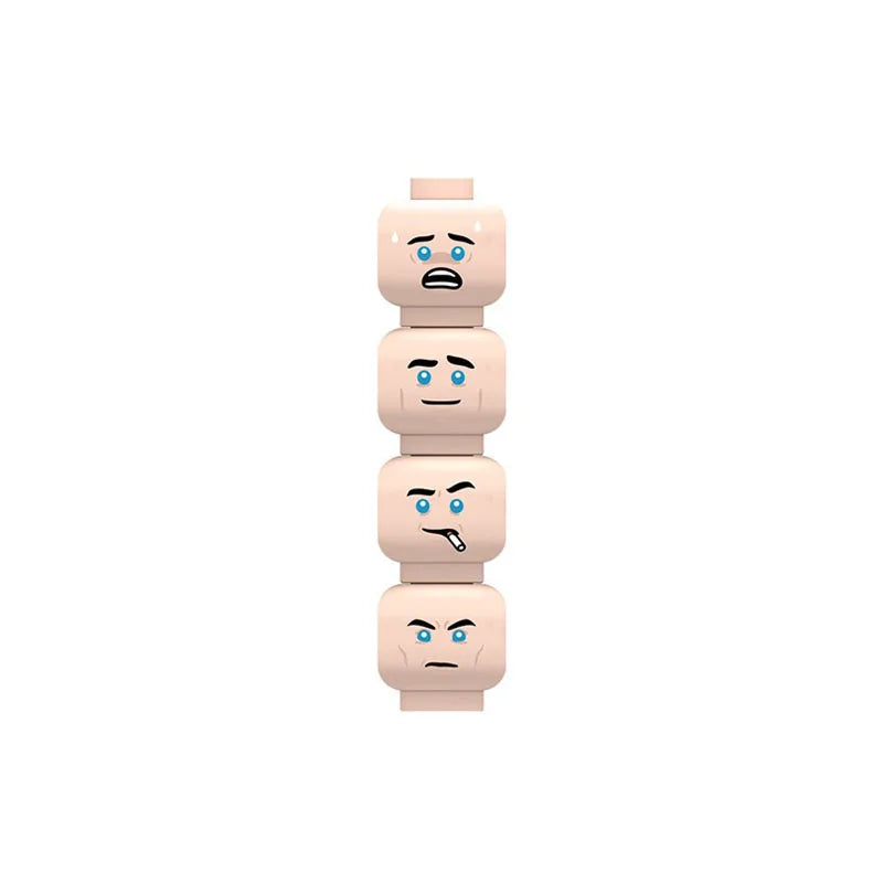 MOC City Halloween Expression Accessories Building Blocks Face Injured Head Terror Scene Ghost Skeleton Bricks Friends Toys Gift
