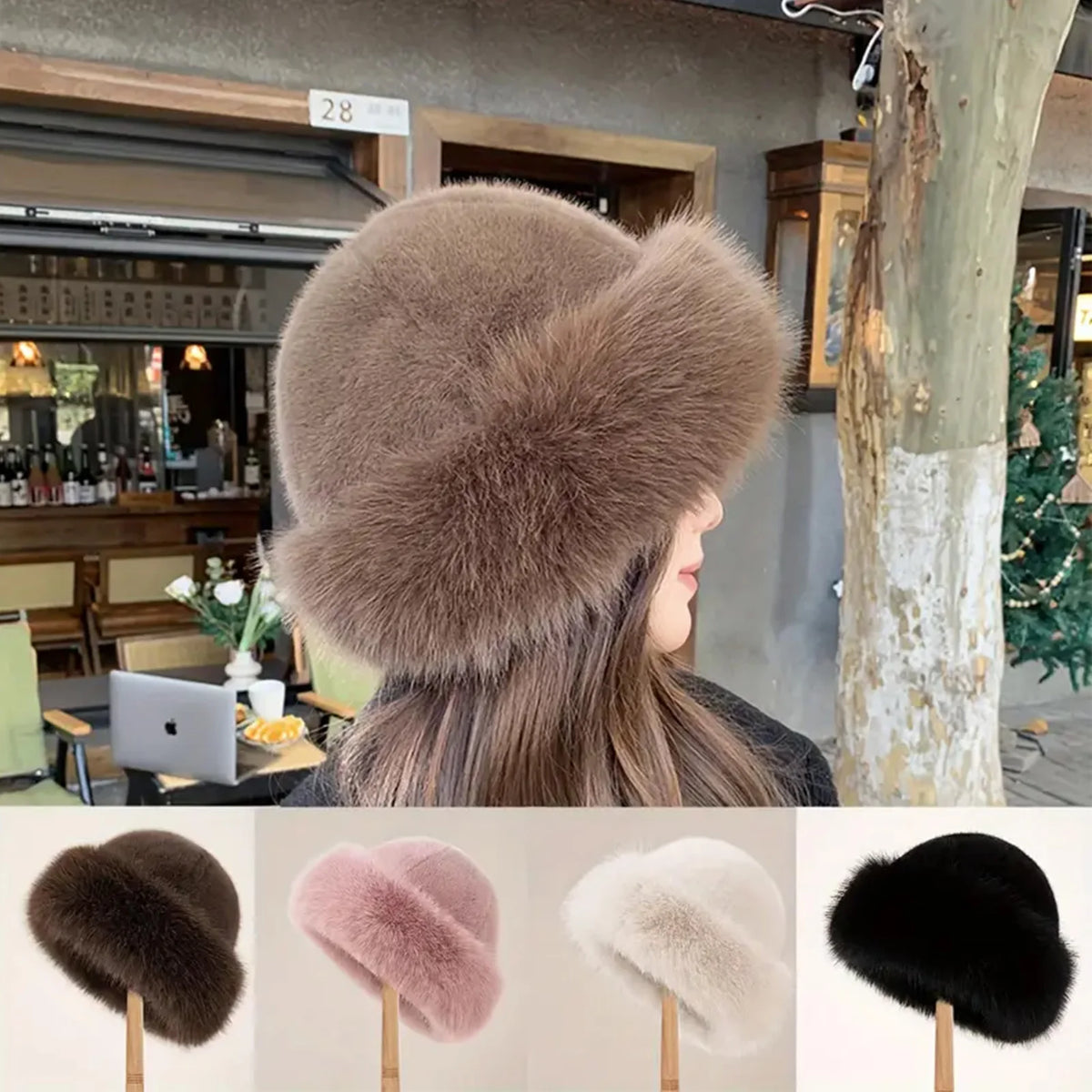 Plush Warm Mongolian Fur Winter Hat with Ear Protection