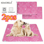 2PCS Extra Large Reusable Pet Pee Liner Non-Slip Easy Clean Mat, Machine Washable Polyester for Dogs,Rabbits,Guinea Pigs Hamster