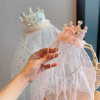 Princess Crown Veil Headband for Girls