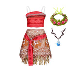 Girls Ocean Adventure Princess Costume – Moana 2 Piece Dress Outfit