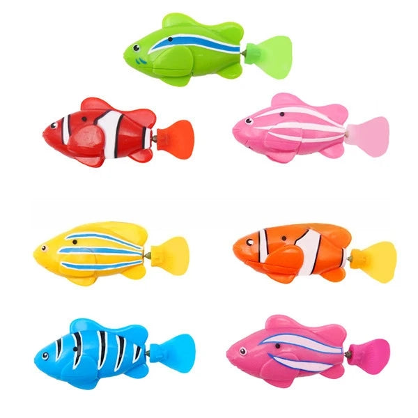 LED Swimming Robot Fish Cat Toy for Interactive Hunting Play