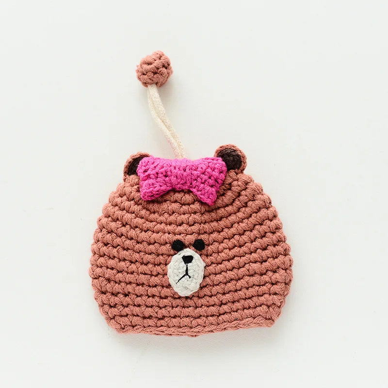 Cartoon Dog Key Case Handwoven Key Organizer Pouch