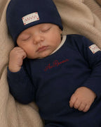 Ali Layette AW26 Embroidered Layette Set Baby Cotton Footed Romper Matching Hat