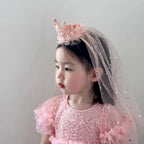 Princess Crown Veil Headband for Girls