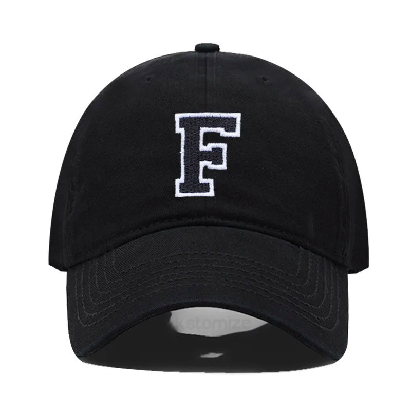 Initial Letter Embroidery Baseball Cap for Casual Sport Style