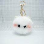 Blush Cat Ball Plush Keychain Cute Cat Bag Charm