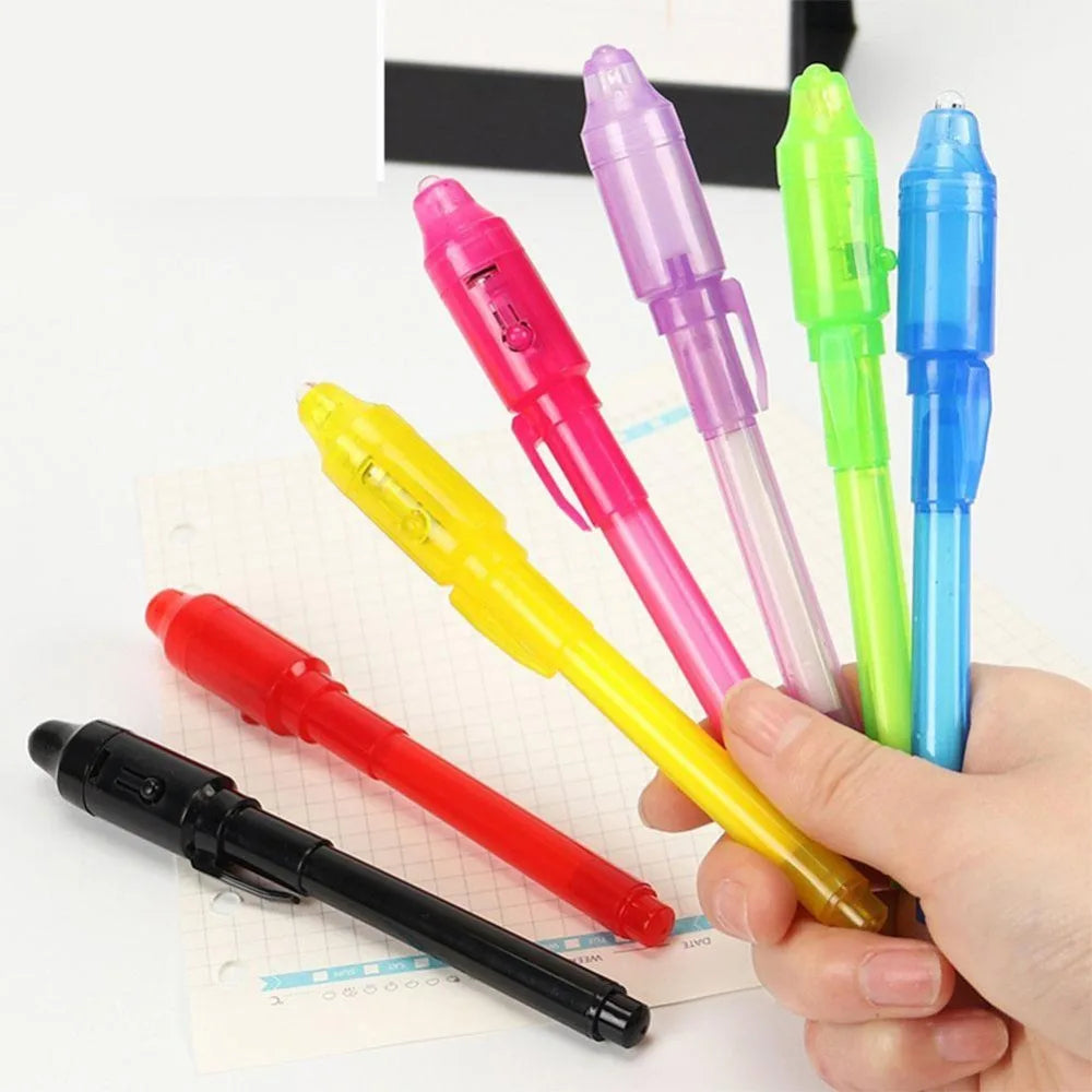 UV Invisible Ink Magic Pen with LED Black Light for Kids
