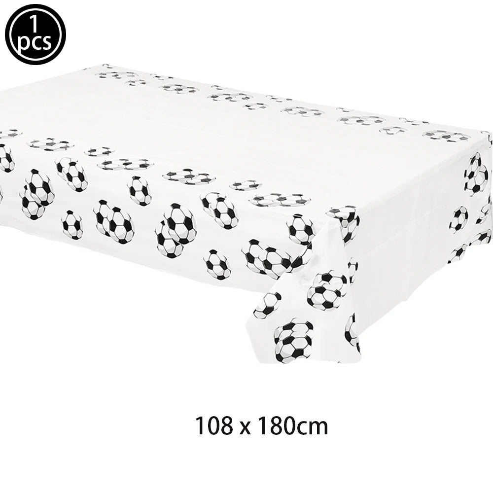 Soccer Theme Disposable Tableware Set Paper Plates Cups Napkins Tablecloth Boys Sports Football Birthday Party Decor Supplies