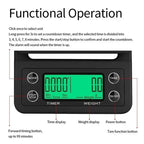 High Precision Coffee Scale with Timer Digital Kitchen Food Scale