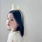 Princess Crown Veil Headband for Girls