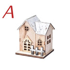 Christmas LED Light Wooden House Luminous Cabin Merry Christmas Decorations for Home DIY Xmas Tree Ornaments Kids Gifts New Year