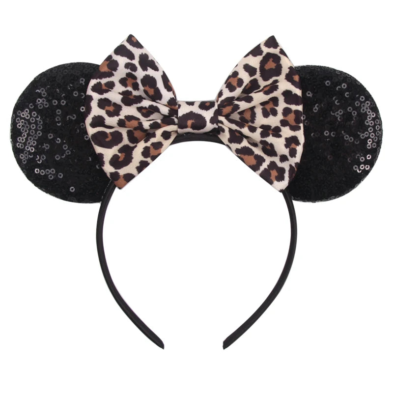 Embroidered Sequin Ears Bow Headband for Women & Girls