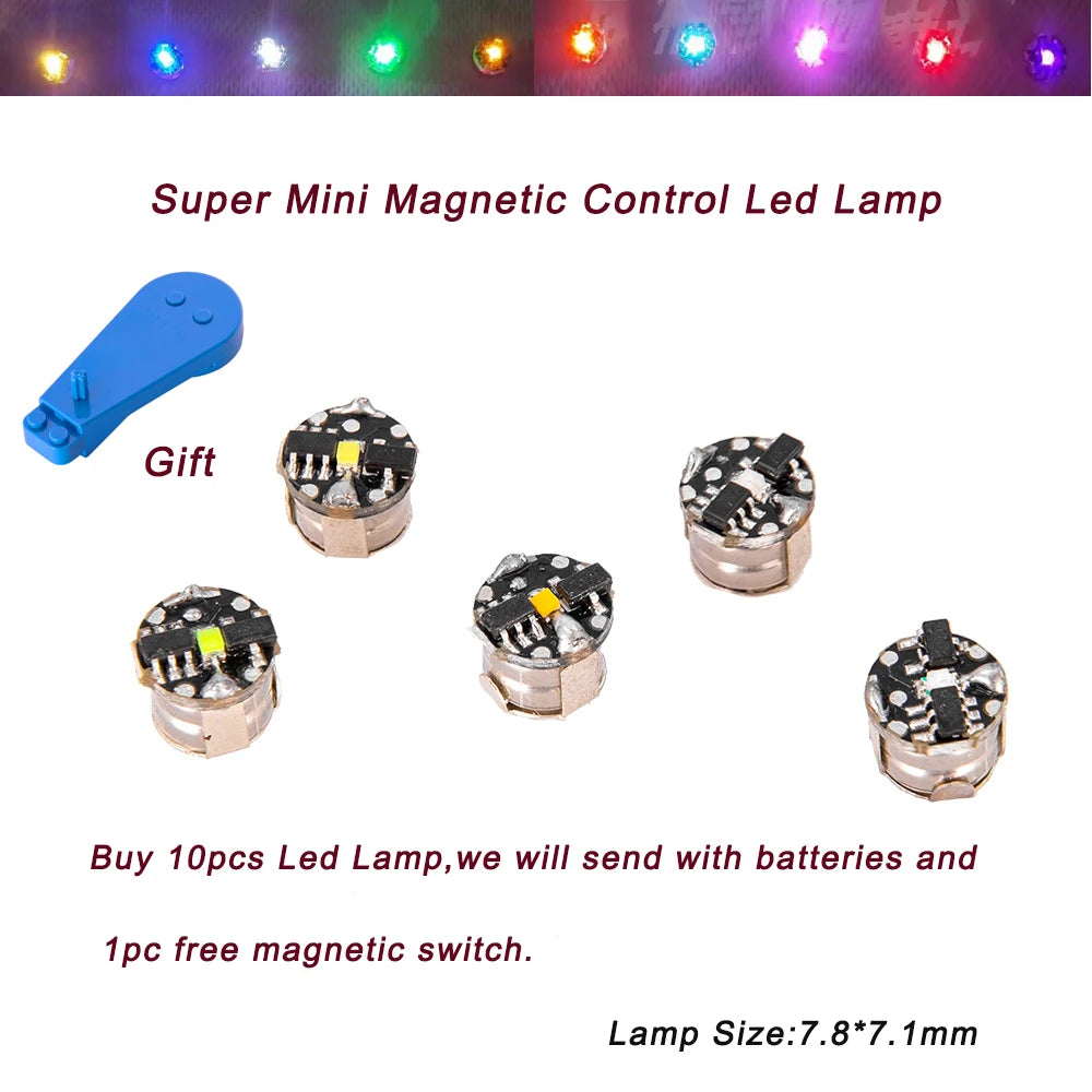 Mini Magnetic LED Lamp Set – DIY Model Lighting Toy (10pcs)
