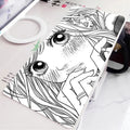 Black and White Anime Girl Table Mat Large Mouse Pad Office Keyboard Edge Locking Desk Mat Gaming Accessories Non-slip Mousepad