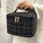 Knitted Portable Makeup Bag with Large Storage Capacity