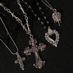 Y2K Sweet Cool Girl Personalized Creative Cross Love Pendant Necklace, Suitable for Daily Wearing