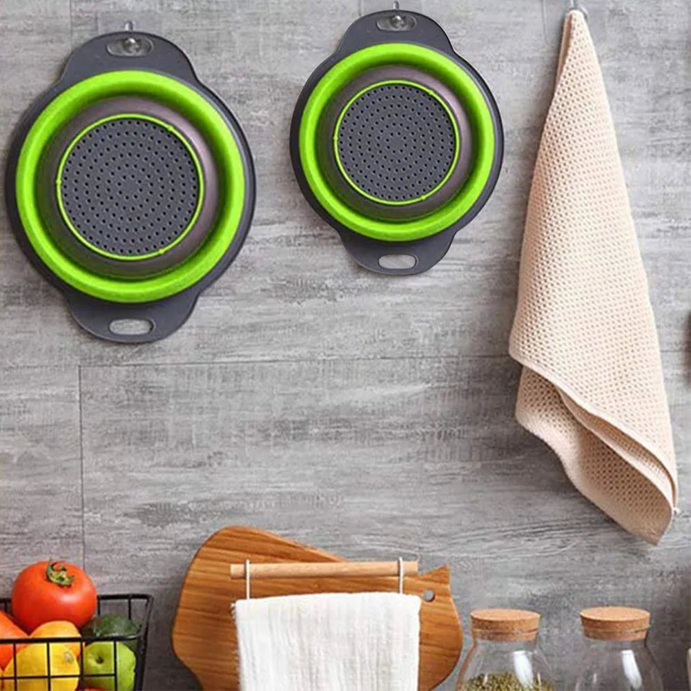 Foldable Silicone Vegetable Washing Basket – Fruit Cleaner & Food Drain Strainer